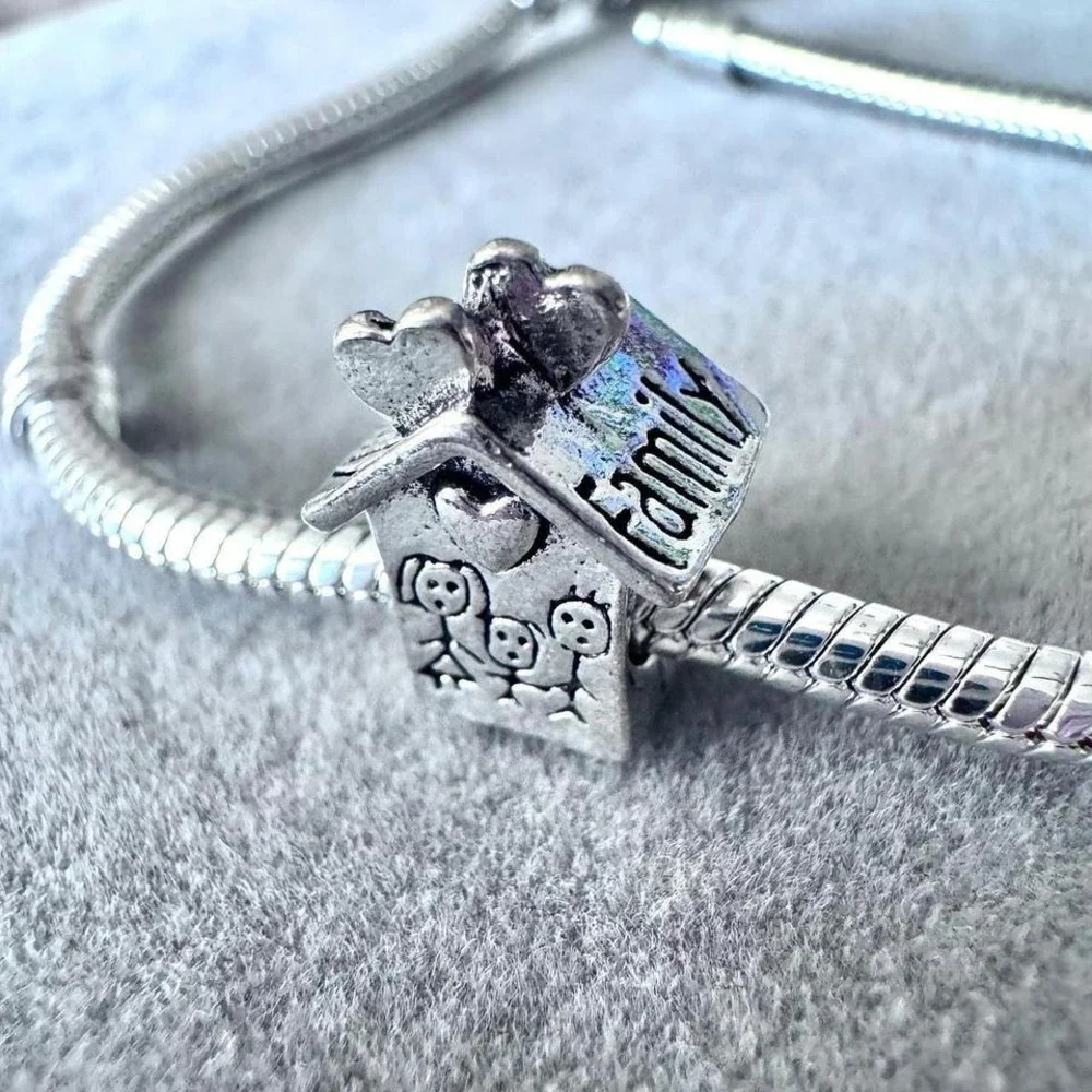 Silver Family House Charm fits PANDORA